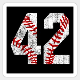 Vintage #42 Baseball Laces Baseball Mom Jersey Love Baseball Sticker